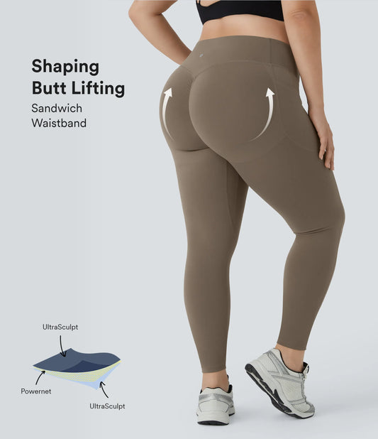 High Waisted Tummy Control Shaping Training Leggings Plus size