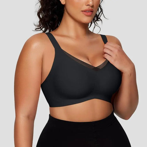 Reras wireless femminile v mesh comodo bralette di supporto