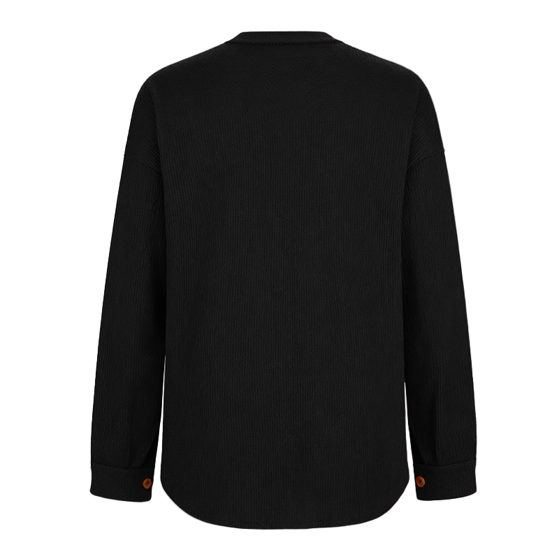 Women's Loose Fit Batwing Sleeve Waffle Knit Button Down Shirt Shacket Tops