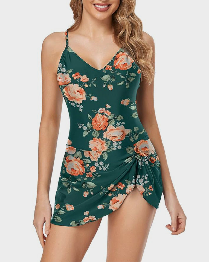 Frauenbauchkontrolle schlanker Fit Plus Size One -Stück Badeanzug