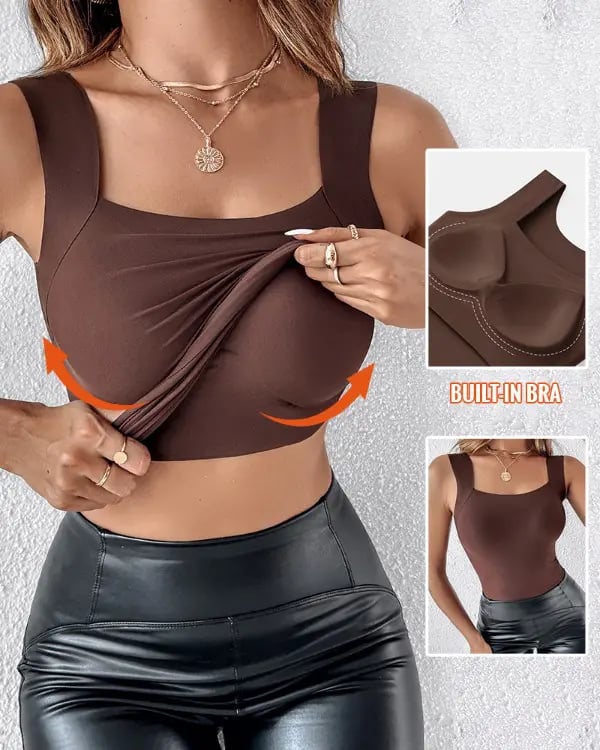 Serbatoio del reggiseno incorporato a forma di scollo