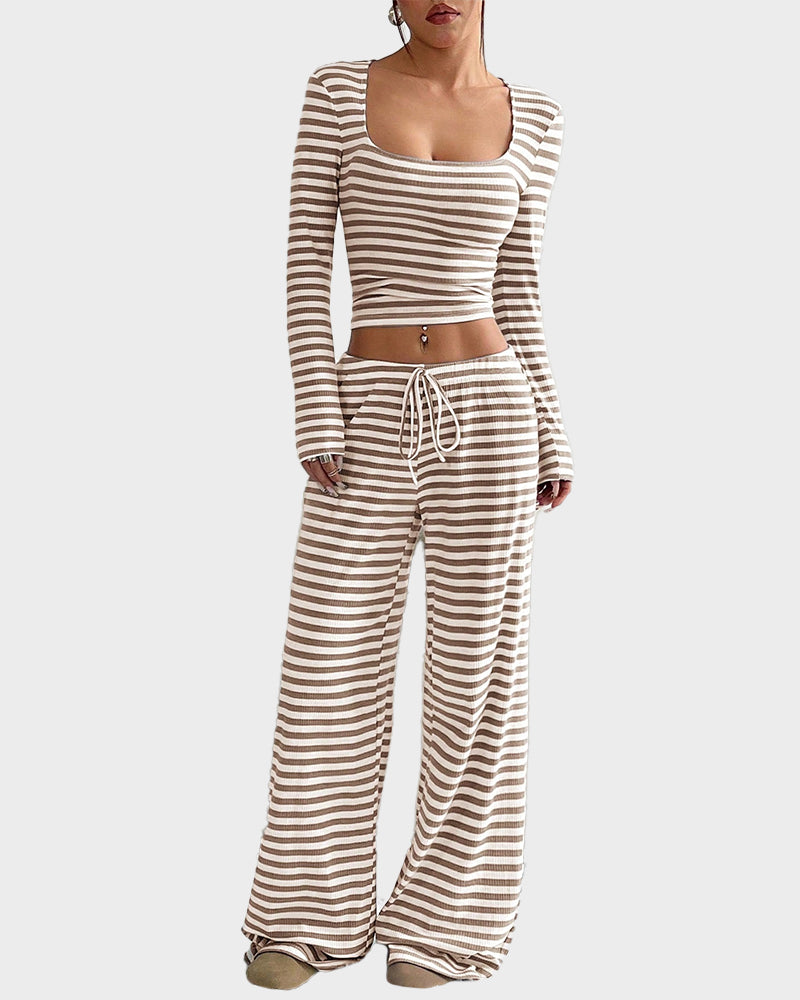 Her Cropped Lounge Off white Top