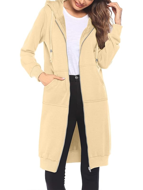 Women Casual Zip Up Fleece Fooodies