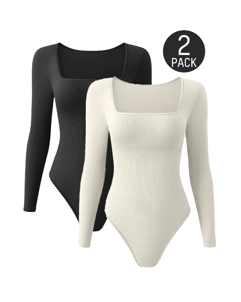 Rippger quadratischer Nacken langschleiender Bodysuit