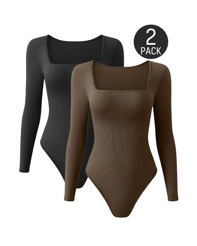 Rippger quadratischer Nacken langschleiender Bodysuit