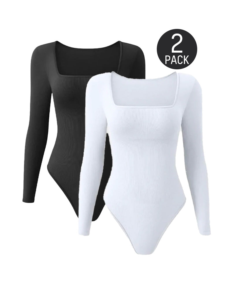 Rippger quadratischer Nacken langschleiender Bodysuit