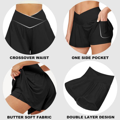 Women’s 2‑in‑1 Running Skort with Pockets