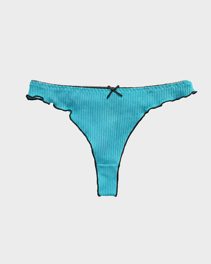 Women's Bow Low Waist Thong  Pack Ultra Soft Cotton（9 pack）