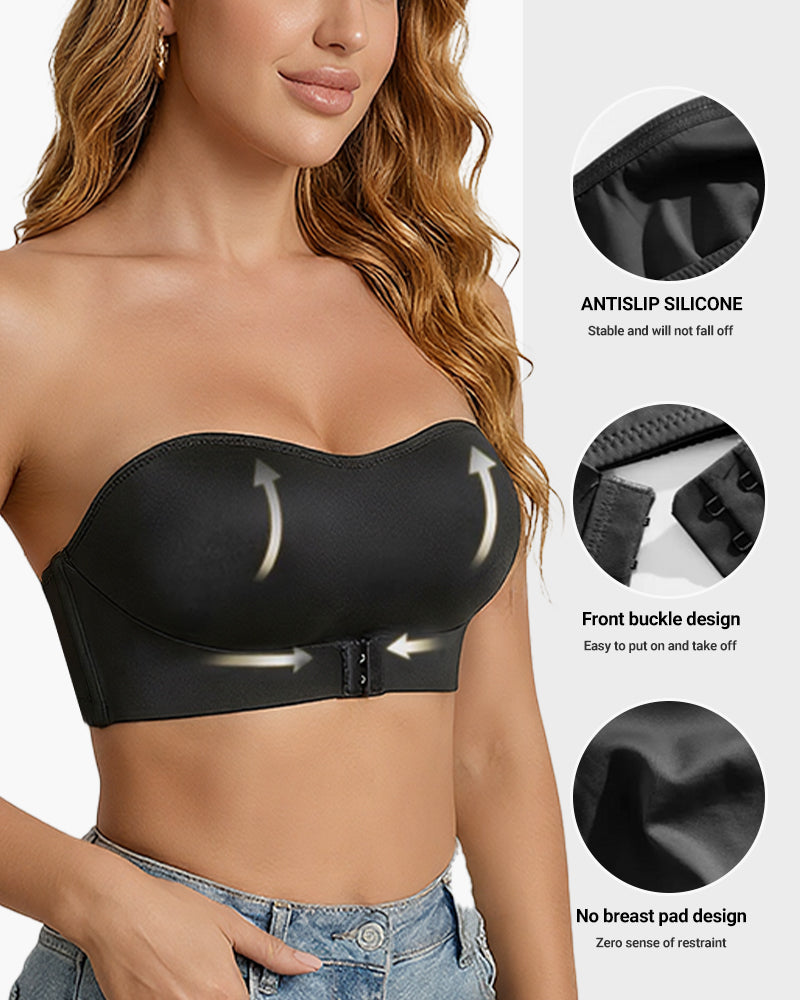 Front Closure Wireless Seamless Bandeau Bra