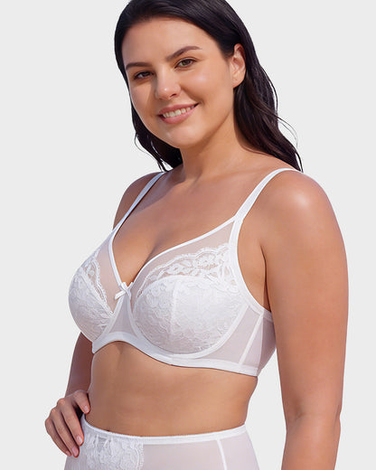 Floral Lace Minimizer Comfort Bra