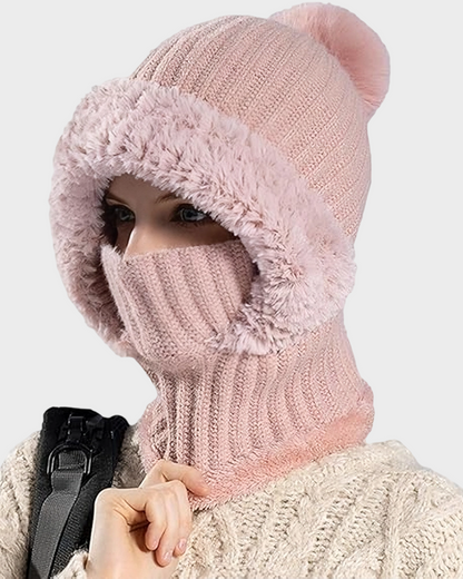 Thick Warm Knit Beanie with Pom Pom for Winter