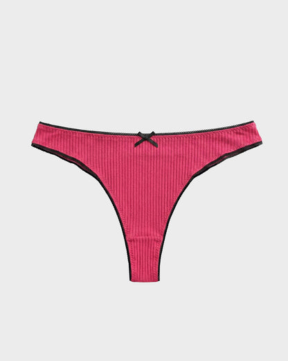 Women's Bow Low Waist Thong  Pack Ultra Soft Cotton（9 pack）