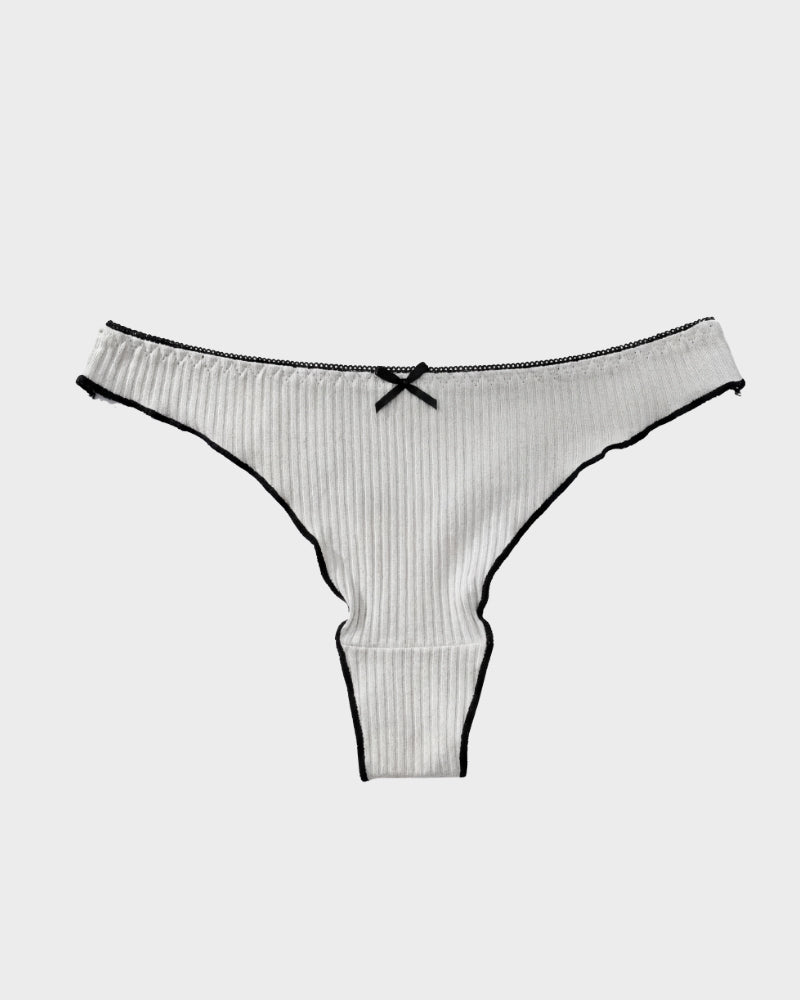 Women's Bow Low Waist Thong  Pack Ultra Soft Cotton（9 pack）