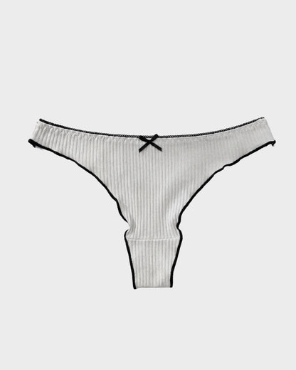 Women's Bow Low Waist Thong  Pack Ultra Soft Cotton（9 pack）