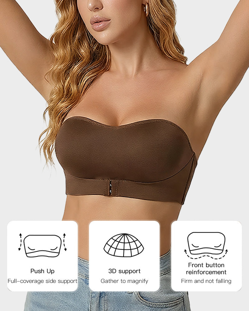 Front Closure Wireless Seamless Bandeau Bra