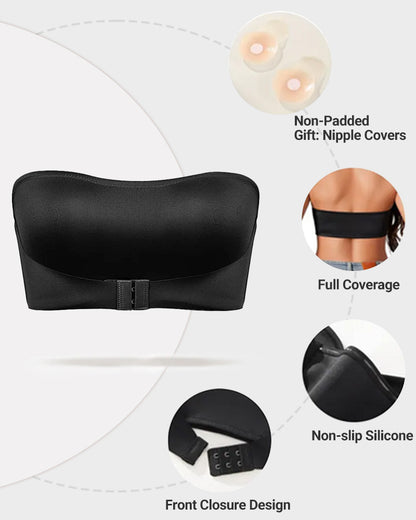 Front Closure Wireless Seamless Bandeau Bra