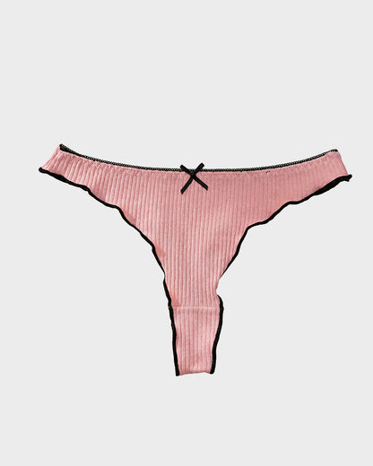 Women's Bow Low Waist Thong  Pack Ultra Soft Cotton（9 pack）