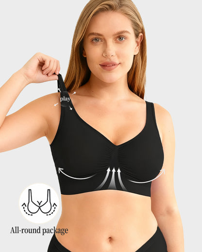 Wide Shoulder Strap Wireless T-Shirt Bra
