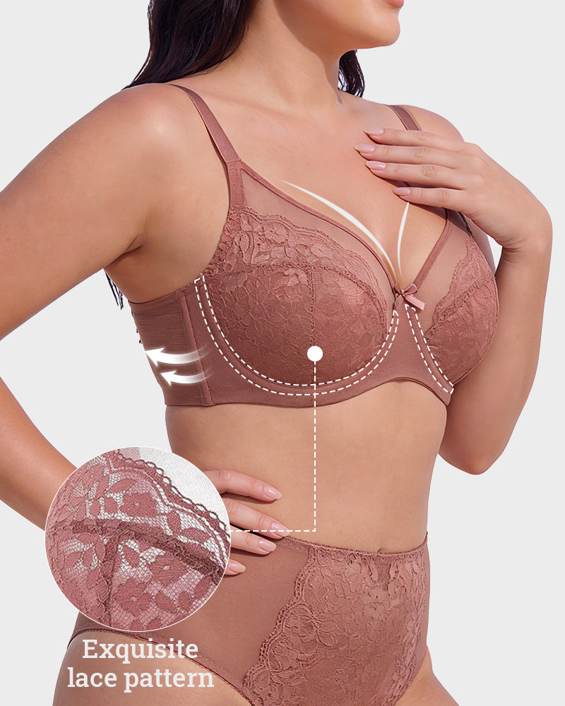 Floral Lace Minimizer Comfort Bra