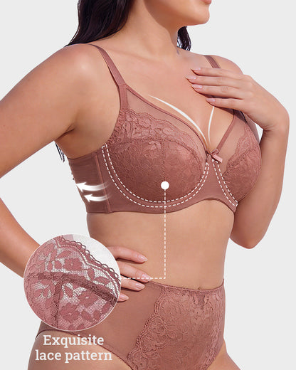 Floral Lace Minimizer Comfort Bra