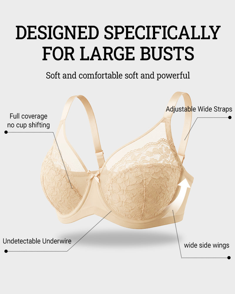 Floral Lace Minimizer Comfort Bra