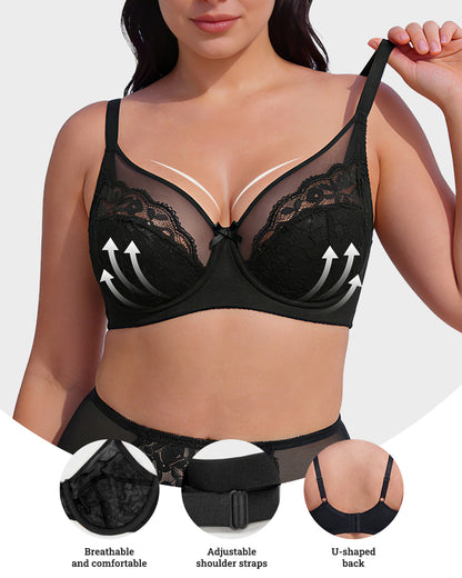 Floral Lace Minimizer Comfort Bra