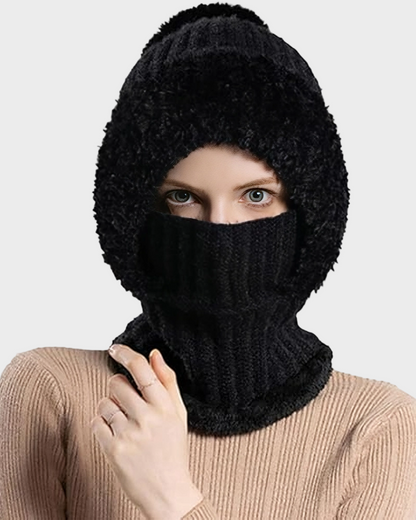 Thick Warm Knit Beanie with Pom Pom for Winter