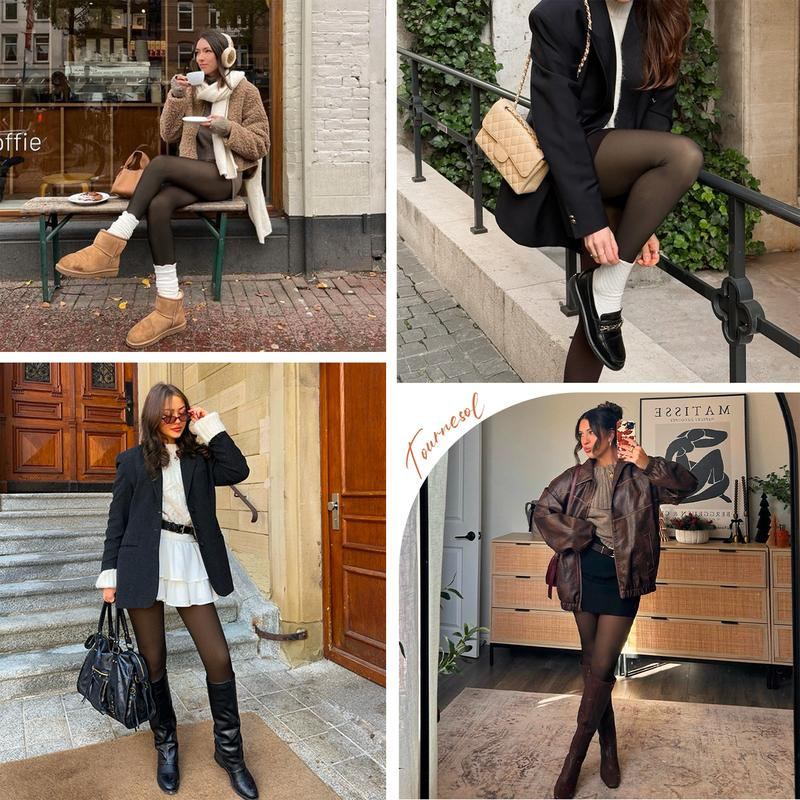 Collant foderati in pile traslucide