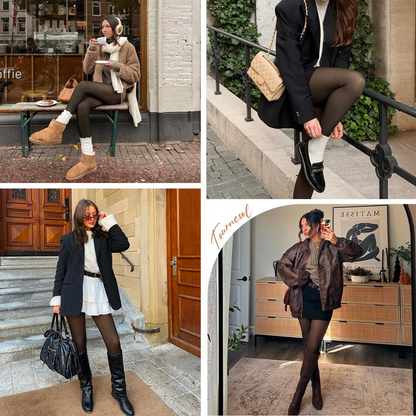 Collant foderati in pile traslucide