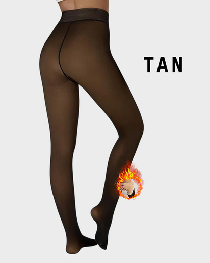 Semi-Transparent Single Seam Fleece Lined Tights