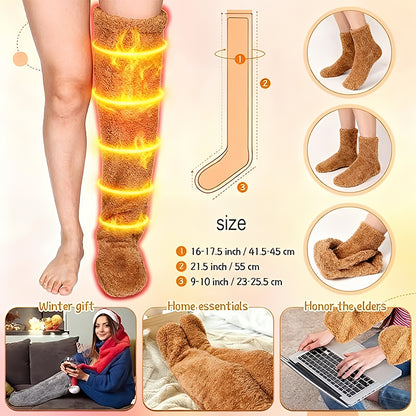 High Fuzzy Long Socks Winter Warm Cold Leg Knee Joint