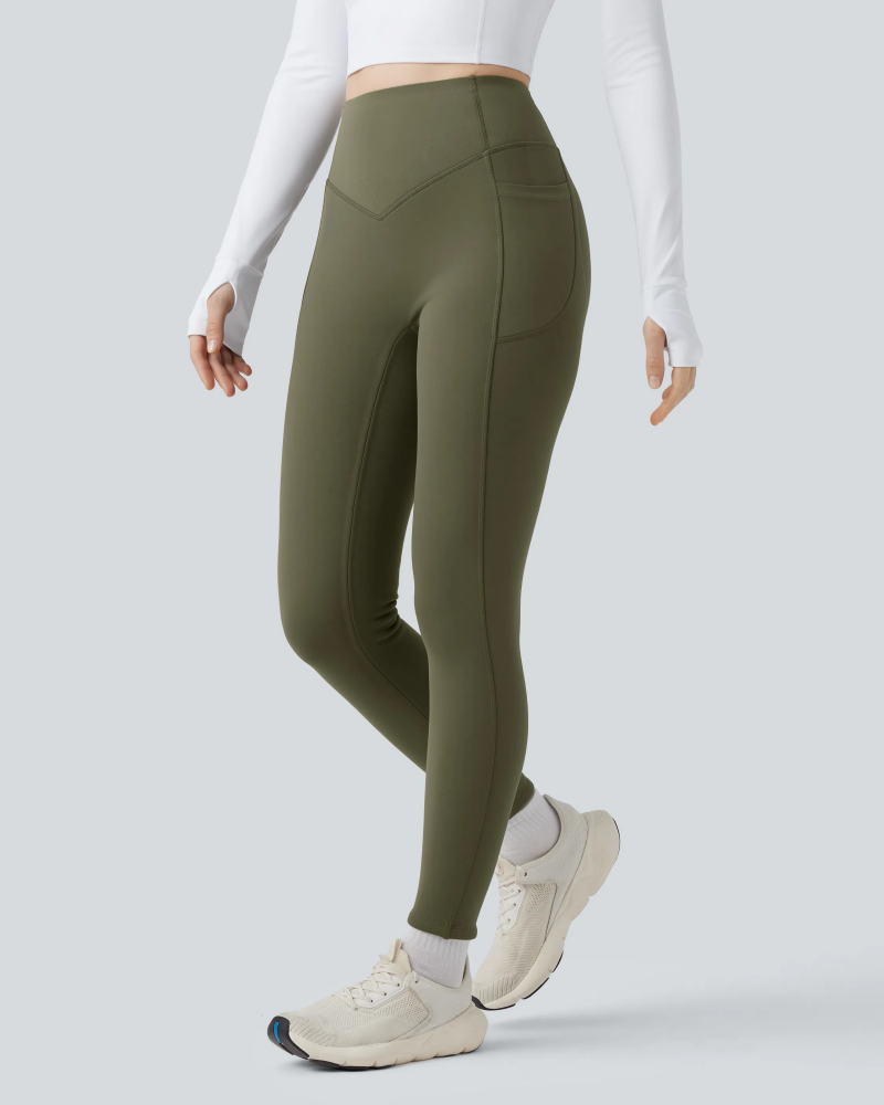 Thermal Tummy Control Yoga Leggings with Pockets