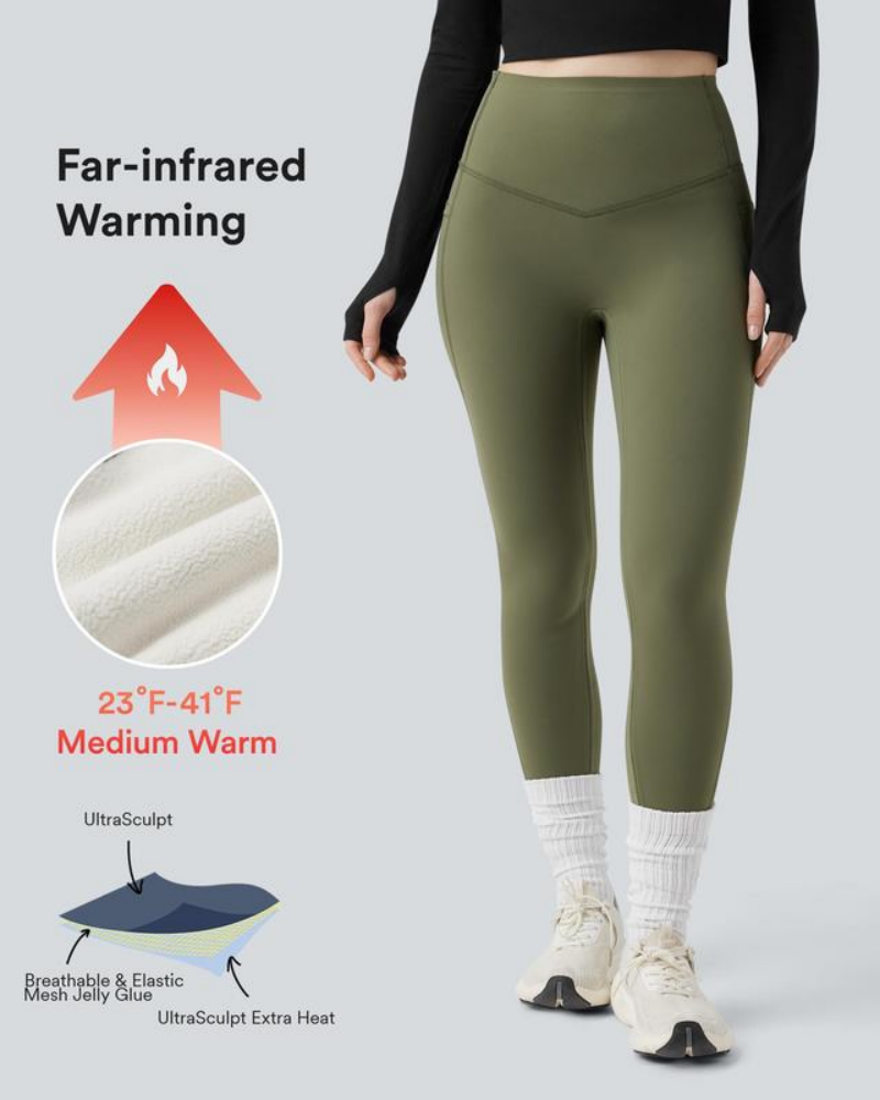 Thermal Tummy Control Yoga Leggings with Pockets