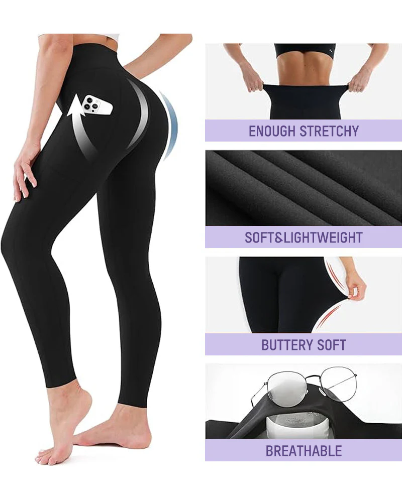 Tummy Control Butt-Lifting Training Leggings with Pockets