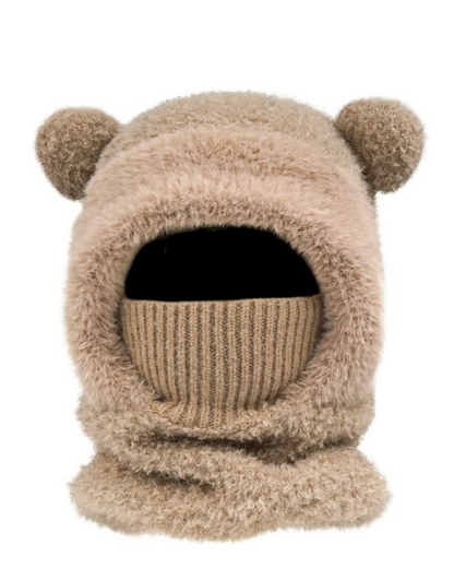 Unisex Windproof Thermal Hat with Cute Bear Ears