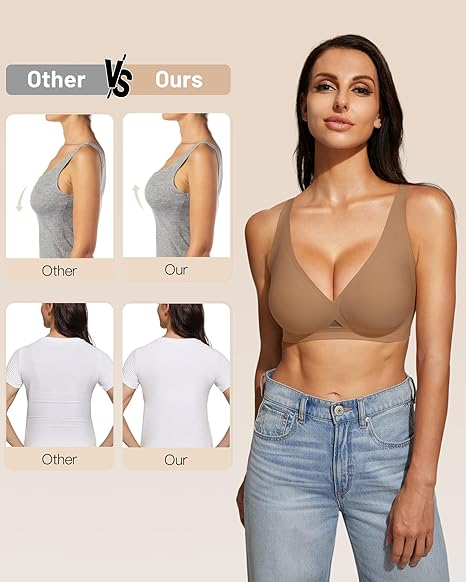 Wireless Jelly Deep-V Push-Up Bra