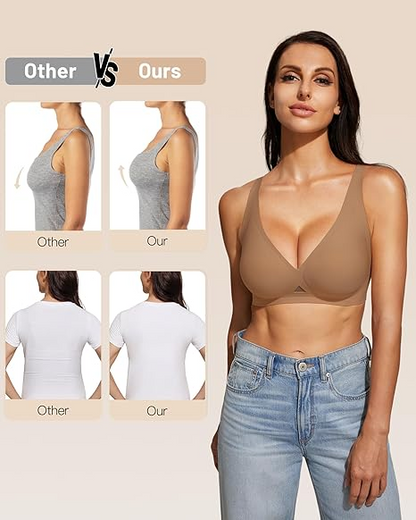 Wireless Jelly Deep-V Push-Up Bra