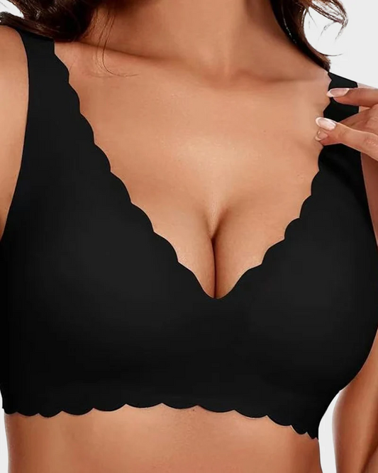 Deep V Seamless Scalloped Wireless Lift Bra