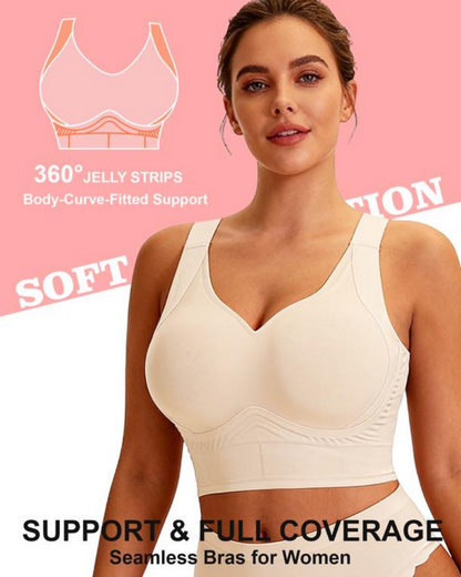 Plus Size Back Fat Smoothing Bra Jelly Seamless Push Up