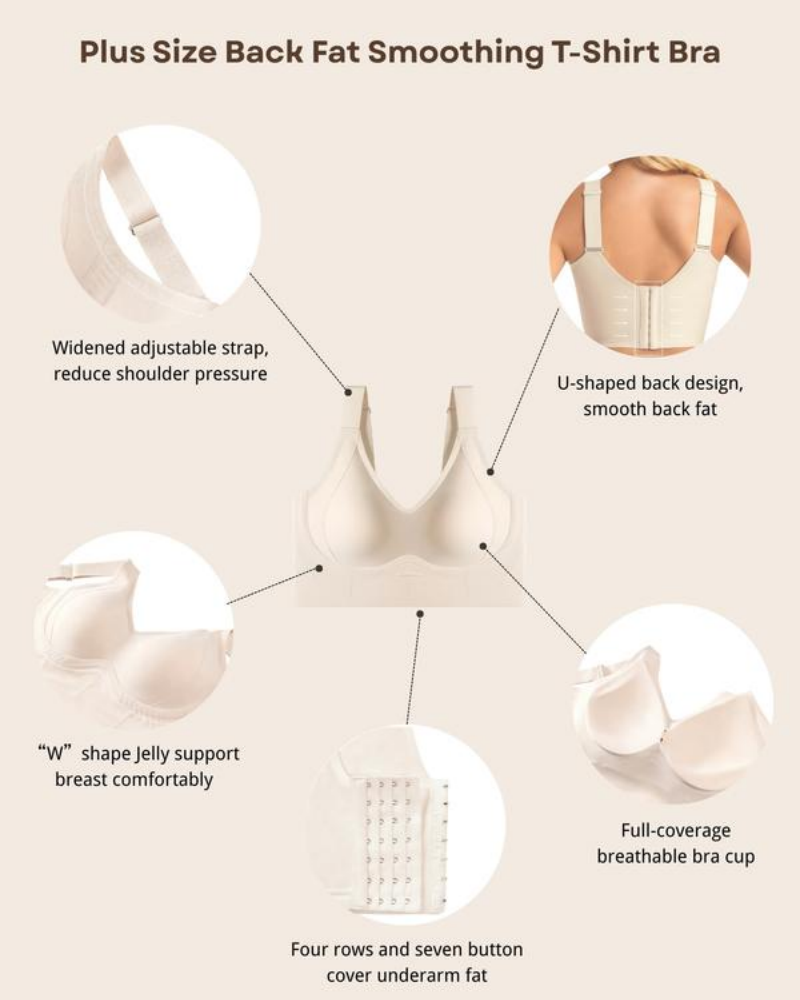 Plus Size Back Fat Smoothing Bra Jelly Seamless Push Up