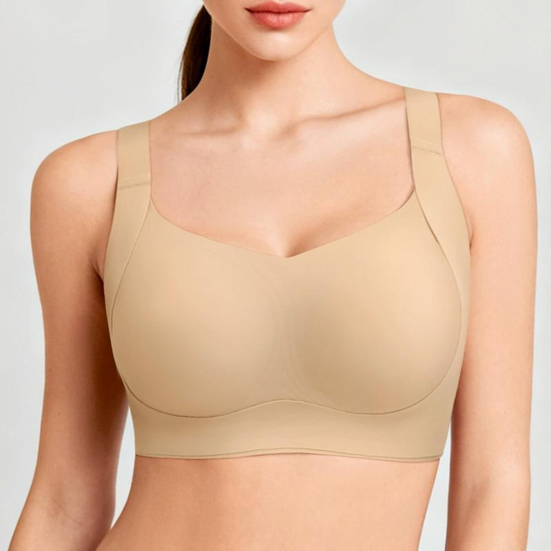 Wireless Push Up Jelly Bra V Neck Seamless Support Comfort