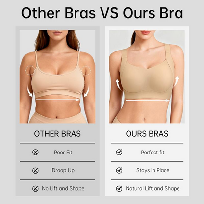 Wireless Push Up Jelly Bra V Neck Seamless Support Comfort