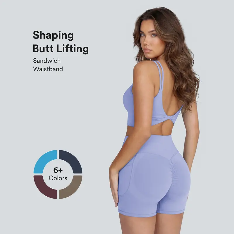 High-Waisted Tummy Control Athletic Shorts with Side Pockets