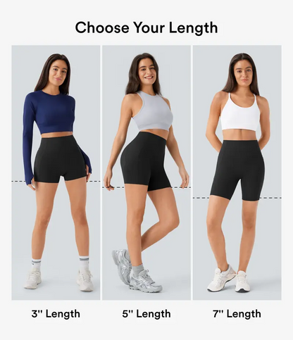 High-Waisted Tummy Control Athletic Shorts with Side Pockets