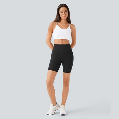 High-Waisted Tummy Control Athletic Shorts with Side Pockets