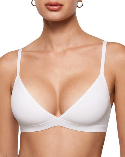 Triangle Bralette Unlined Seamless Deep V Wireless Bra