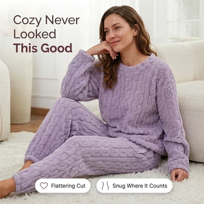 Women's Cozy Cable Knit Lounge Set