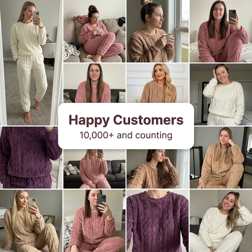 Women's Cozy Cable Knit Lounge Set
