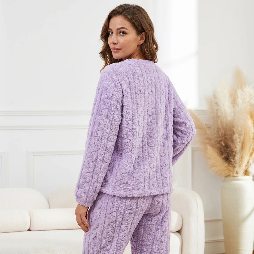 Women's Cozy Cable Knit Lounge Set