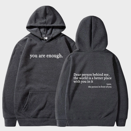 'You Are Enough' Fleece Lined Graphic Hoodie Unisex